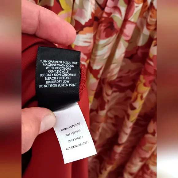 NWOT Torrid Mini-Dress with Flower-Print and Trumpet Sleeves size 00 - Picture 6 of 6